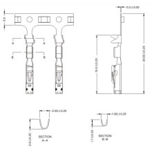 Female end CnSn SUS Material Gold Ag Sn Ni surface treatment  Electrical Connector Terminal 1.2mm 3 pin 5A Termaial  -J0105901